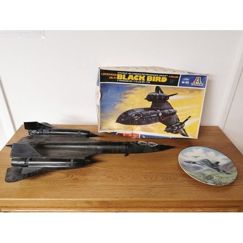 Vintage Lockheed SR-71 Black Bird jet ready made from a model kit ...