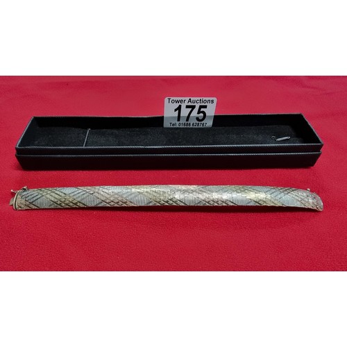 175 - 925 silver Tricolour bracelet with yellow and Rose gold plating in excellent clean condition marked ... 