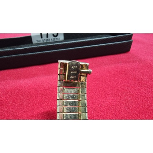 175 - 925 silver Tricolour bracelet with yellow and Rose gold plating in excellent clean condition marked ... 