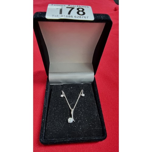 178 - Matching 925 silver jewellery set inc a solitaire pendant with a CZ stone on a 18 inch 925 silver ch... 