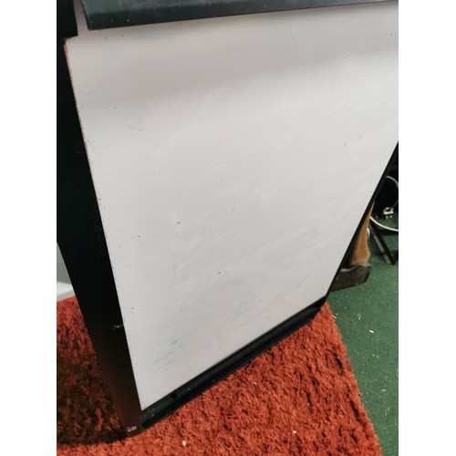 40 - Sasco A frame large white board on legs stands at 112cm x 72cm wide