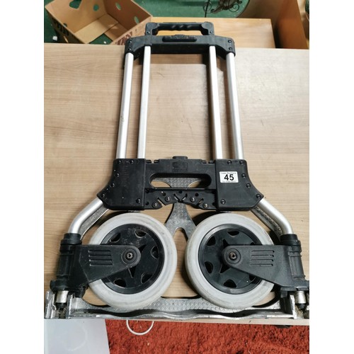 45 - Ta Yeou foldable sack truck. Height of 108cm at full extension