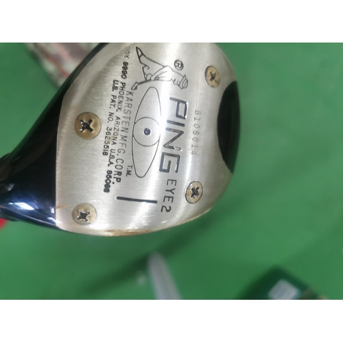 148 - Ping Eye 2 Driving Wood in near Mint condition with  original Ping grip comes with a red Browning so... 