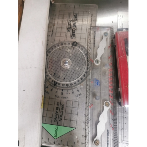 154 - Collection of Course plotting rulers and attachment's for plotting your course while sailing