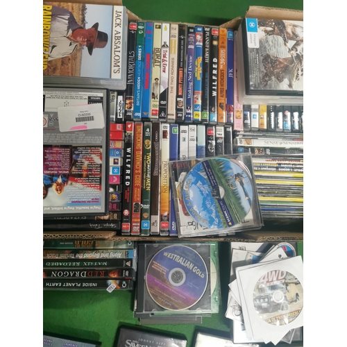 162 - Box containing large quantity of DVD's and CD'S with mixed genres