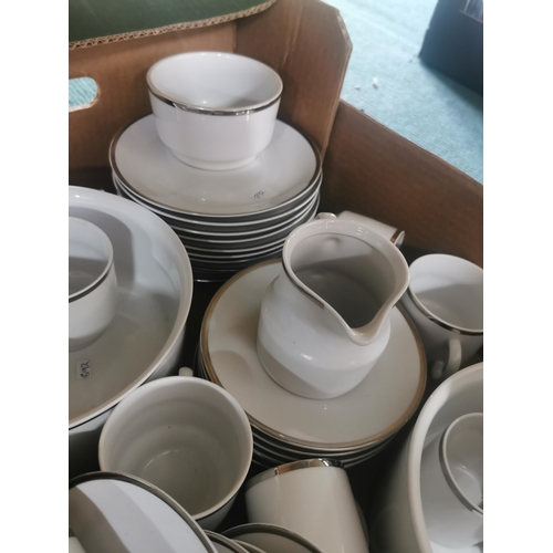 164 - 38 piece Thomas, Germany tea and dinner set all with silver edging, all in very good order. Some pie... 