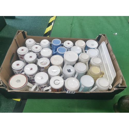 165 - Box containing large quantity of 30x ceramic mugs inc. Duchess fine bone china, Welsh bone china, 2x... 