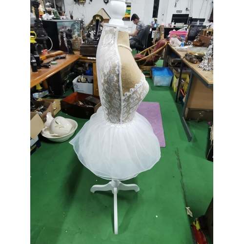 239 - Very nice display mannequin in a ballerina design on tripod legs. Stands 134cm height.