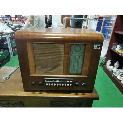 240 - Vintage Bush valve radio in a wooden case Type P.B. 63, in good order, due to the nature of this bei... 