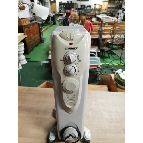 60 - Portable Igenix oil filled heater, 2x wheels are missing. 63cm height.
All proceeds go to Tools for ... 