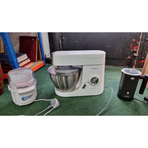 116 - Kenwood Chef Premier food processor along with an Ultimate chopper machine & Ambiano milth frother