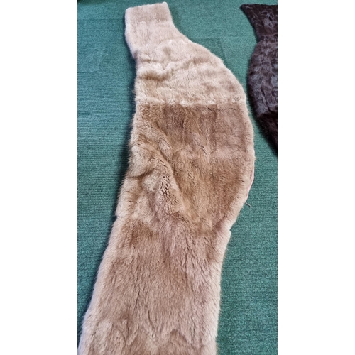 91 - 2x real fur scarf / shawls one is fox fur the other is pole cat fur (in our opinion). Both in excell... 