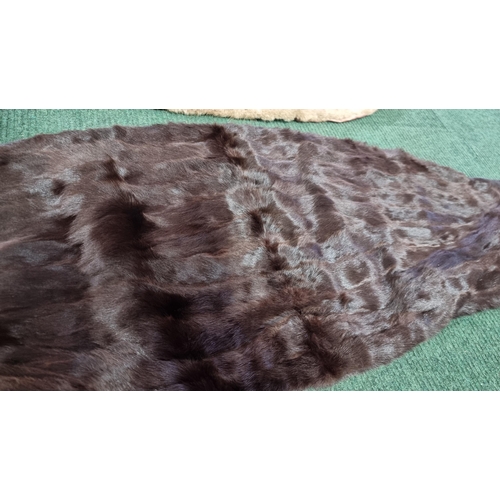 91 - 2x real fur scarf / shawls one is fox fur the other is pole cat fur (in our opinion). Both in excell... 