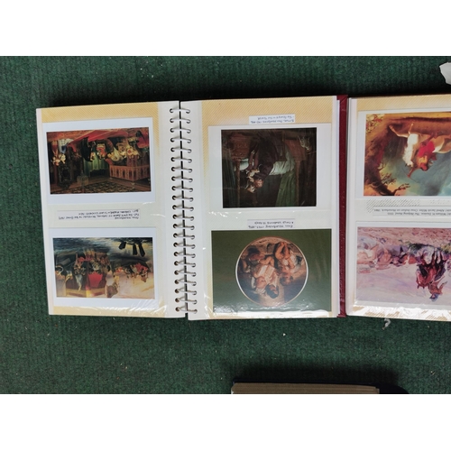 62 - 3x postcard albums, each one is complete to the end with photographic postcards all are very well or... 