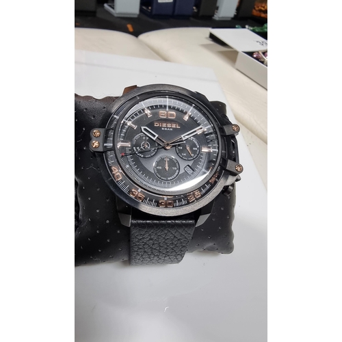 294 - Boxed as new unused oversized Diesel Gents Chronograph 5 Bar Watch - Model. DZ-4409. Attractive look... 