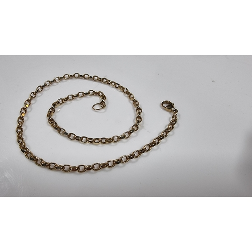 303 - 9ct Yellow Gold belcher chain in good clean condition. Total Length 16