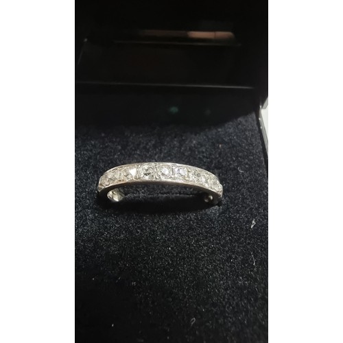 311 - Stunning antique Edwardian 1 carat Platinum diamond eternity ring featuring 25 old round cut natural... 