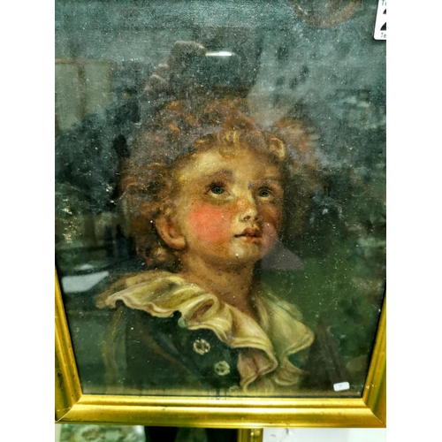 200 - Two antique oil paintings of the pears children including Bubbles and  a blond girl after Sir John E... 