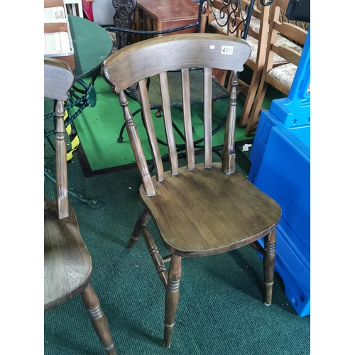 515 - Pair of farmhouse chairs painted in an elm colour in very good condition. Stands at 92cm height.