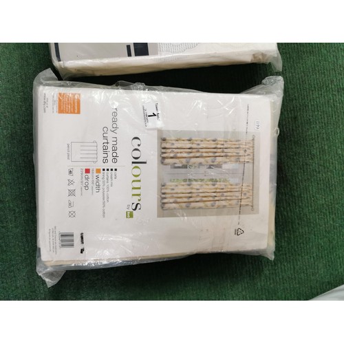 1 - 2x packs of new and sealed ready made curtains, sizes shown in photographs