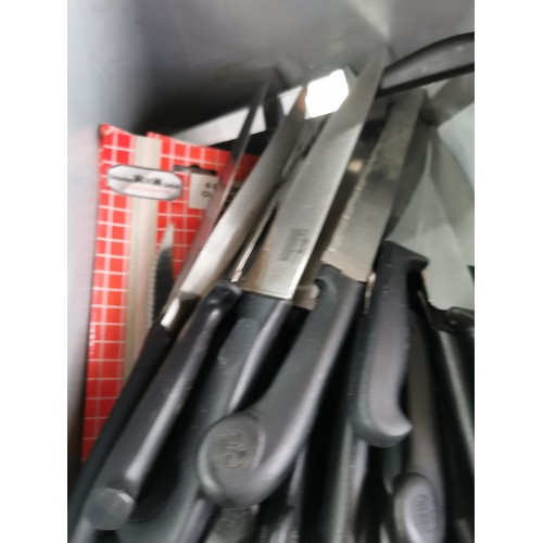 13 - Large quantity of kitchen knives inc bread knives by Excell, Richardson's of Sheffield etc.