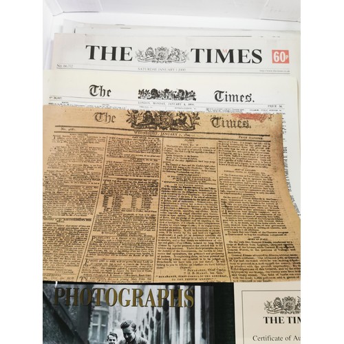 17 - Boxed The Times Millenium edition with a COA stating they are real newspapers dated January 1st 1800... 