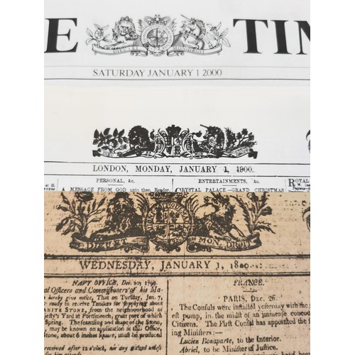 17 - Boxed The Times Millenium edition with a COA stating they are real newspapers dated January 1st 1800... 