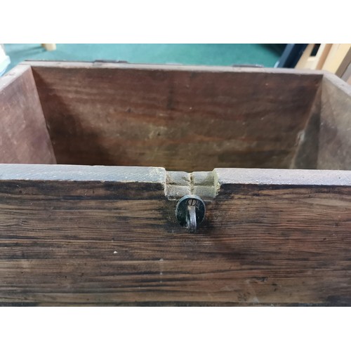 19 - Wooden antique toolbox with original clasp. Height of 26cm x length 50cm x depth 30cm