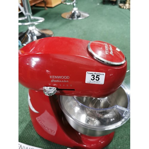 35 - Kenwood Patissier  mixer in very good condition, heavy metal, comes with various attachments as show... 