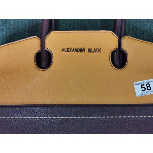 58 - Large Vintage Jaspper Conran Handbag along with Alexander Black Handbag, both in good condition.