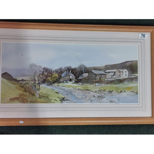 76 - Limited edition print 469/600 signed H. Baxter, Yorkshire farm scene.