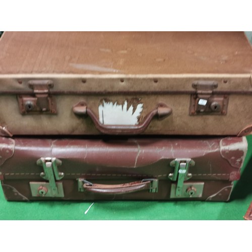 104 - Vintage West German leather briefcase with combination lock, code included. In excellent condition, ... 