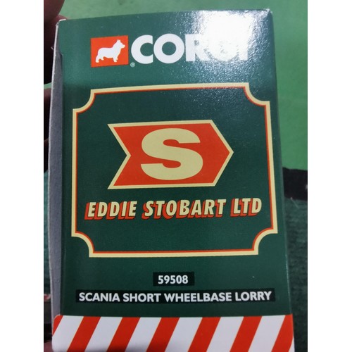 123 - Collection of 2x boxed Eddie Stobart trucks, both are Express road haulage and one comes with a trai... 