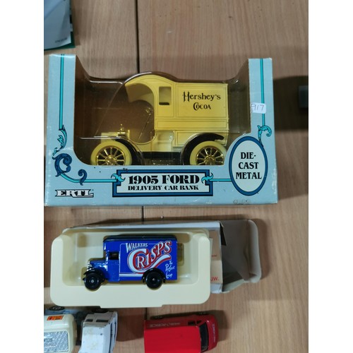 133 - Collection of Diecast toys inc a boxed Hershey's Coco truck, boxed Wlaker's Crisps truck, BP truck, ... 