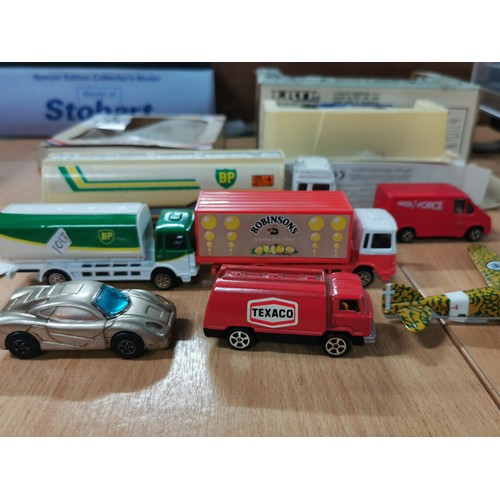 133 - Collection of Diecast toys inc a boxed Hershey's Coco truck, boxed Wlaker's Crisps truck, BP truck, ... 