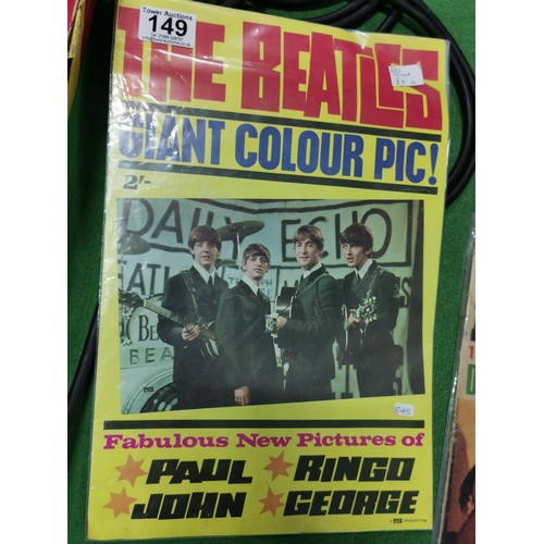 149 - 22x music related magazines inc 14x FAB 208, Teen Beat, an original Beatles poster etc