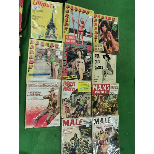 151 - 11x Period magazines from the early 1960's inc Parade, Man's World and Male magazines, all in their ... 