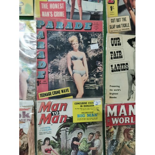 151 - 11x Period magazines from the early 1960's inc Parade, Man's World and Male magazines, all in their ... 