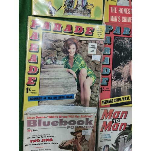 151 - 11x Period magazines from the early 1960's inc Parade, Man's World and Male magazines, all in their ... 