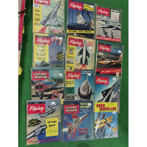 153 - 11x Flying Review magazines and 1x Aero Modeller magazine, all dating from the 1960's and all in the... 