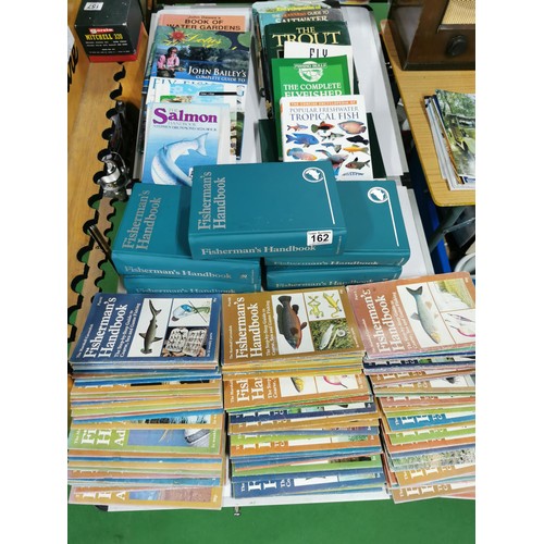 162 - Very large quantity of fishing manuals and information books inc 5 bound fishermen's handbooks along... 