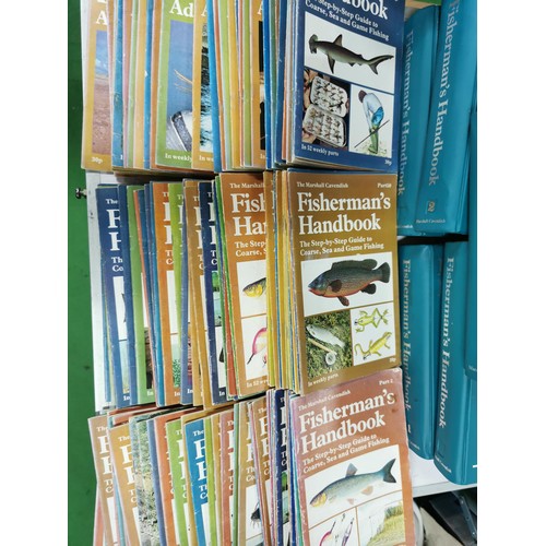 162 - Very large quantity of fishing manuals and information books inc 5 bound fishermen's handbooks along... 