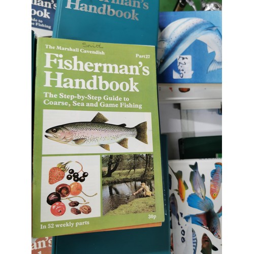 162 - Very large quantity of fishing manuals and information books inc 5 bound fishermen's handbooks along... 