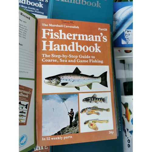 162 - Very large quantity of fishing manuals and information books inc 5 bound fishermen's handbooks along... 