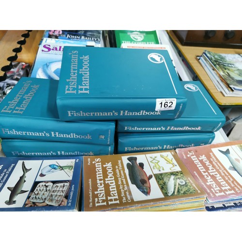 162 - Very large quantity of fishing manuals and information books inc 5 bound fishermen's handbooks along... 