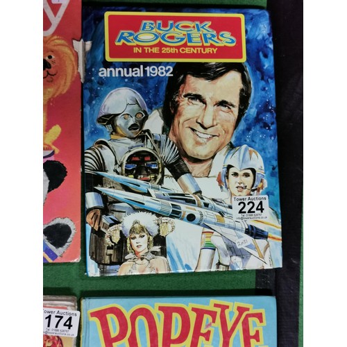 174 - Collection of 9x hardback annuals inc Lone Ranger, Sootie, Lion, Super Ted along with a quantity of ... 