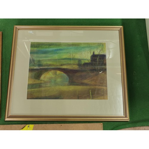 194 - Collection of 5x pictures in various mediums inc a pastel drawing of a seascape, watercolour of a gy... 