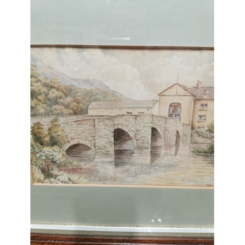 207 - 2x vintage oak framed, glazed and mounted original water colours in excellent vintage frames, both o... 