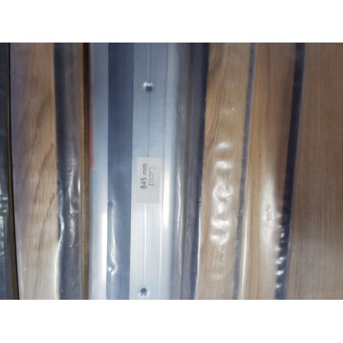 225 - 4x pre finished solid wood threshold's (length 98cm each) along with 1x aluminium threshold (84cm)