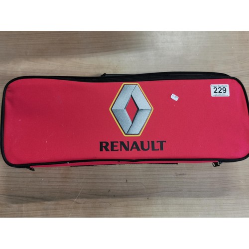 229 - New and sealed Renault car first aid kit inc a full sealed first aid kit, emergency rescue blanket, ... 